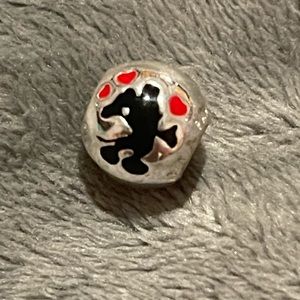 Pandora Disney round bead charm with little red hearts